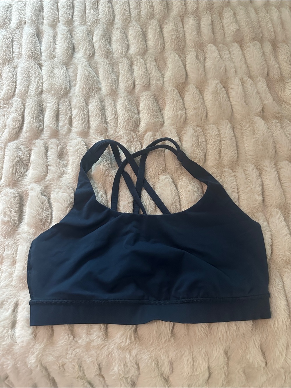 Lululemon Energy Bra Women's Strappy Sports Bra - Dark Navy Sz 8